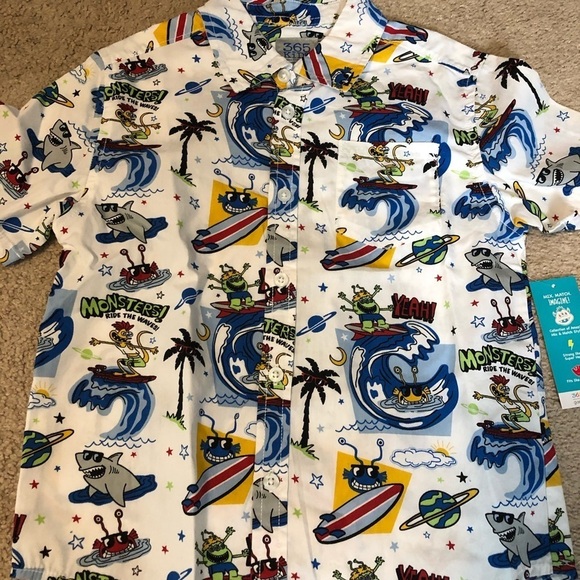 365 kids from granamals short sleeve button down collard shirt size 7 - Picture 2 of 8